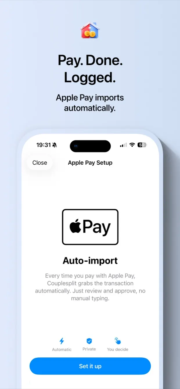 Automatic purchase imports with Apple Pay