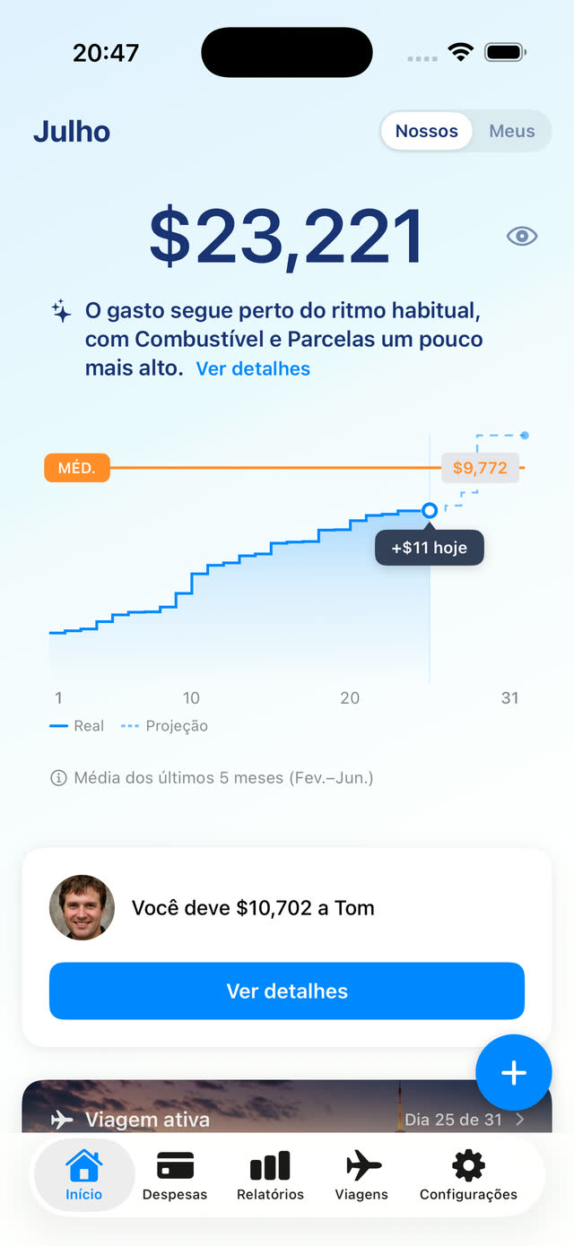 Tela inicial real do Couplesplit
